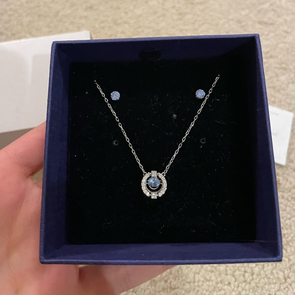 Swarovski signature stud earrings and necklace set